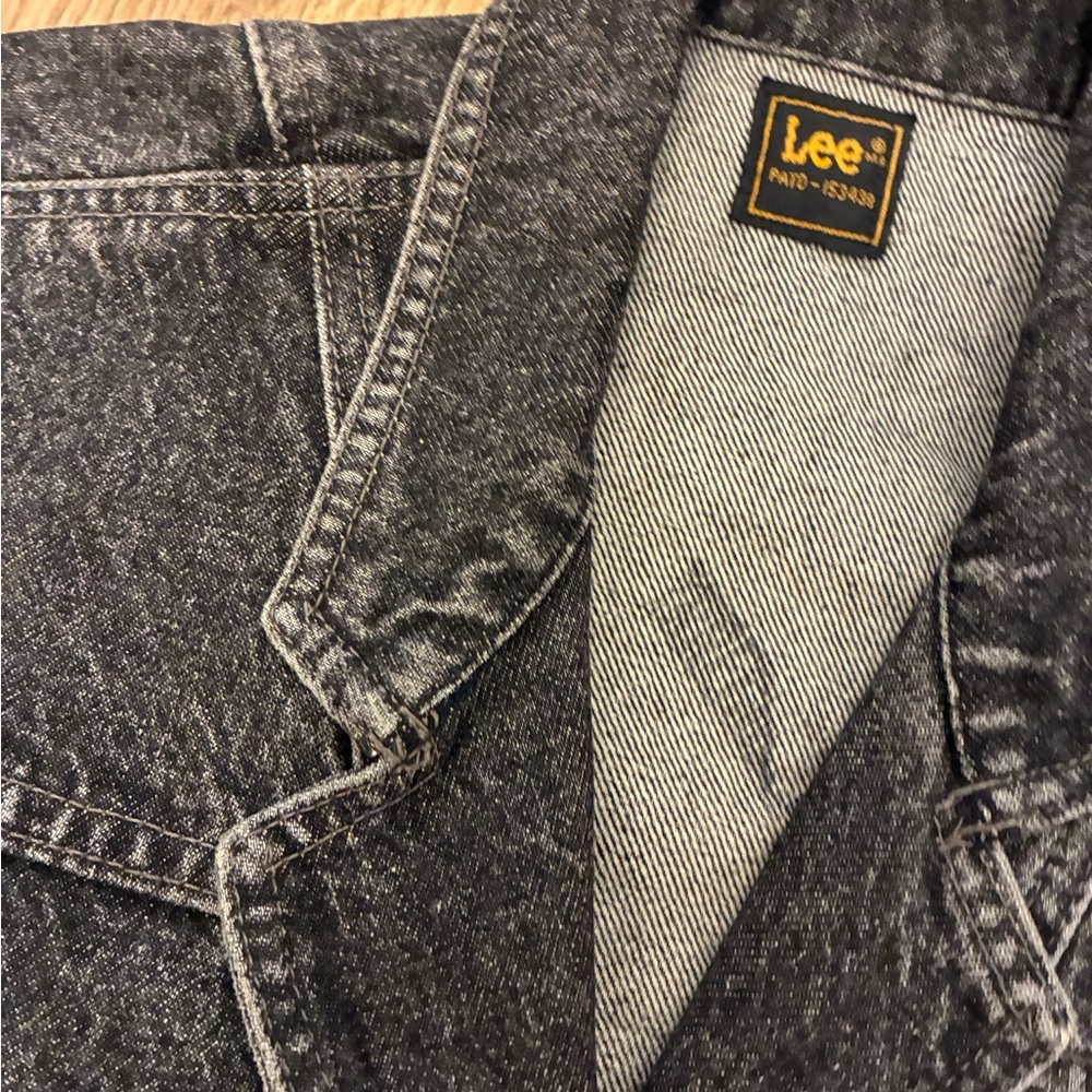 Vintage Lee Black Washed Cropped Denim Jacket Small - Picture 5 of 14